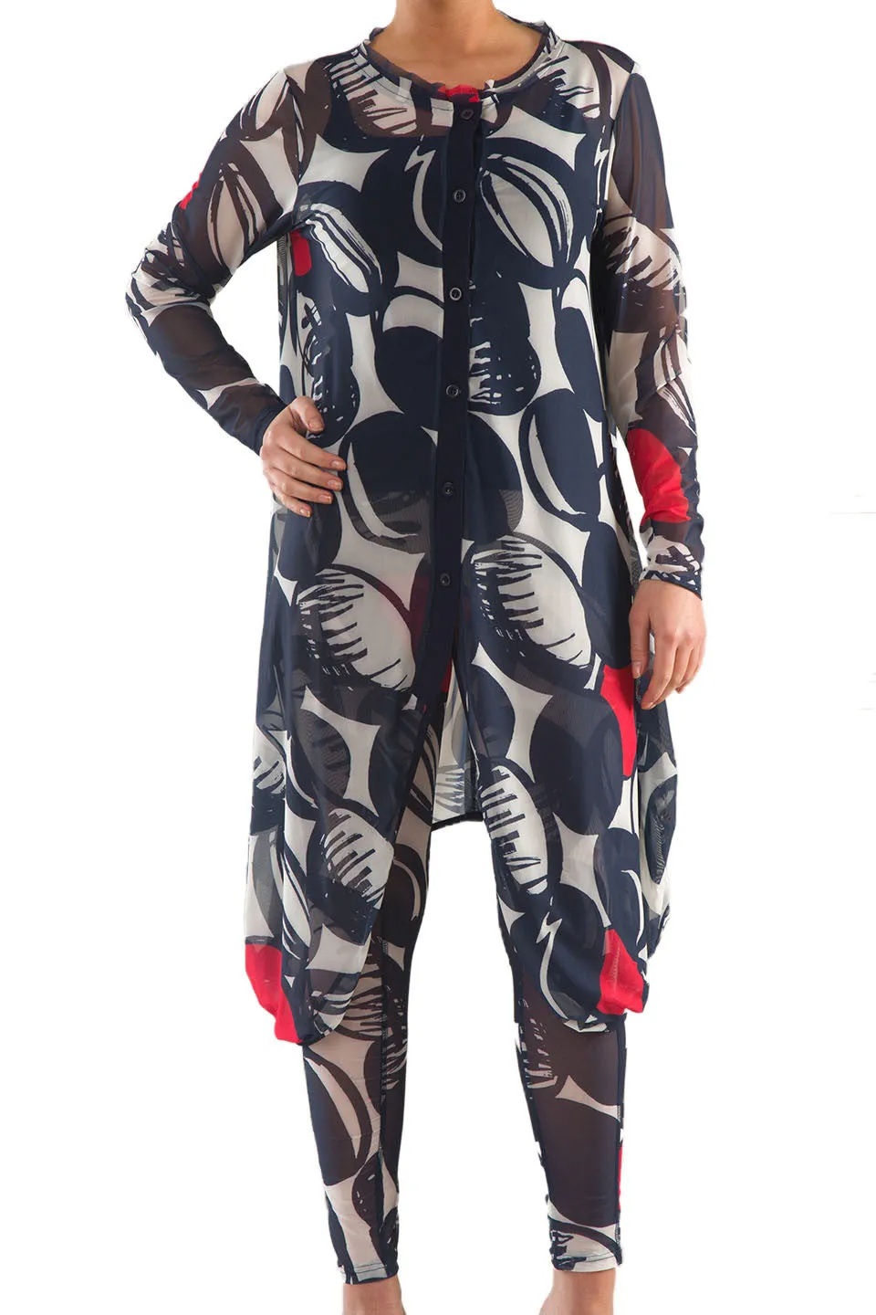 La Mouette Women's Plus Size Casual Tulip Tunic-Coat