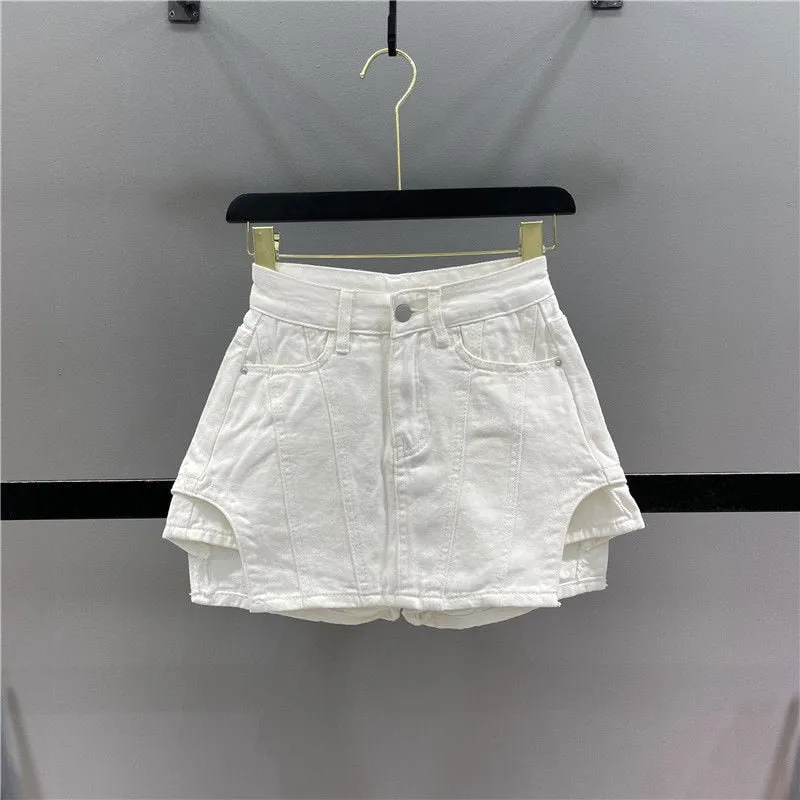 Pink Denim Skirts Short Girls