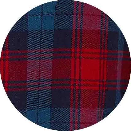 Red Navy Check Brushed Cotton Dressing Gown