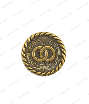 Rope Rim Edge Antique Gold Metal Buttons for Prince Coat