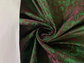SILK BROCADE vestment FABRIC Green & Red color 44" wide BRO262[5]