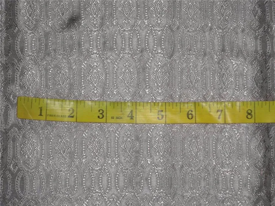 Silk Brocade Vestment Fabric Grey x Silver Color 44" WIDE BRO531[2]