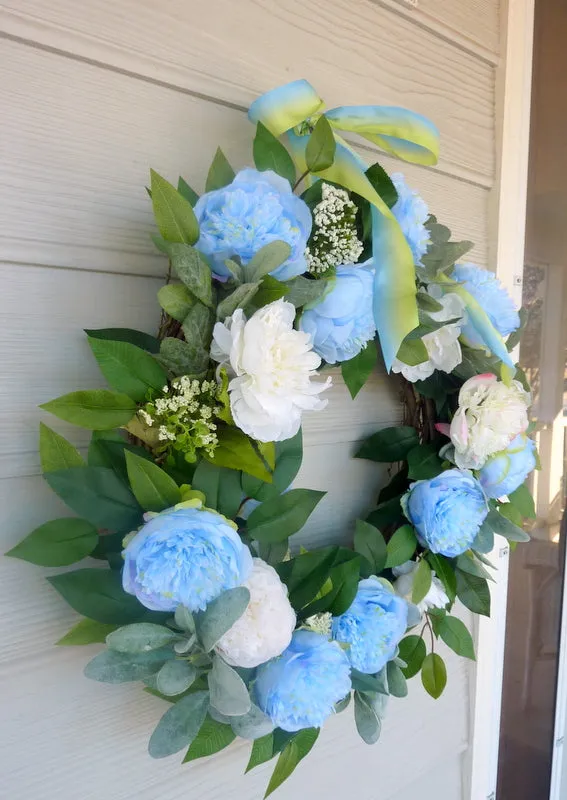 Spring peony wreath, Wreaths for the Front door, Spring Wreaths, peony wreath
