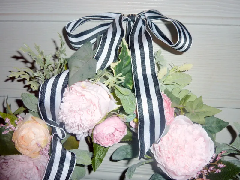 Spring Wreath, Wreaths for the Front door, Spring Peony Wreaths, Pink peony wreath