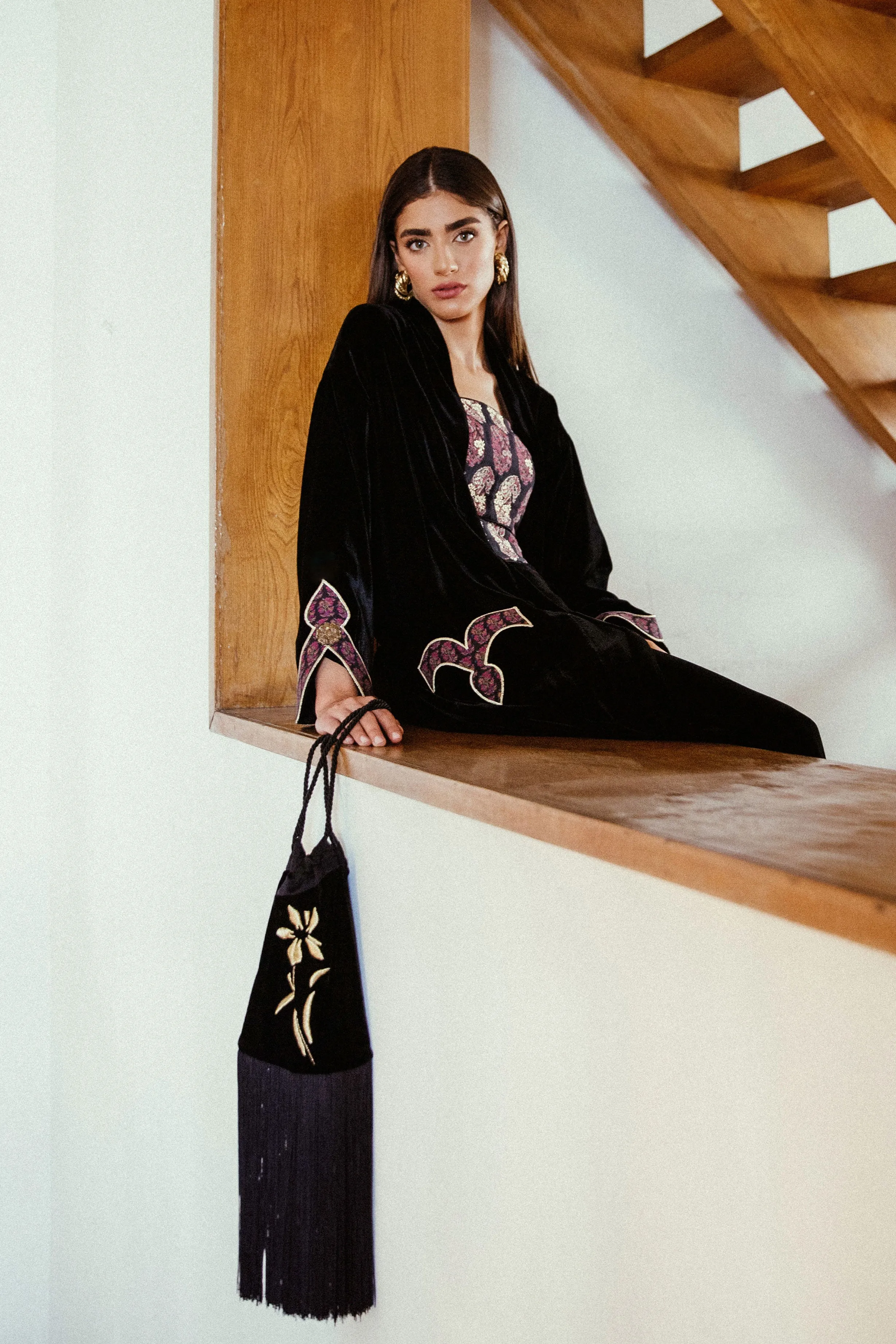 Termeh Robe - Black
