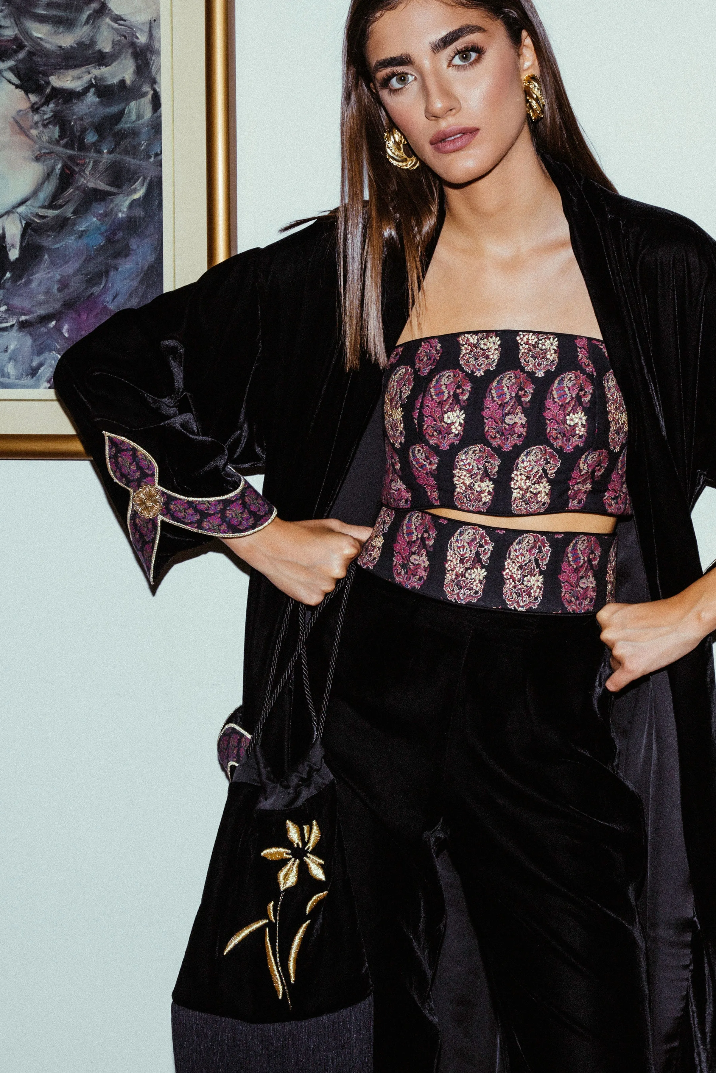Termeh Robe - Black